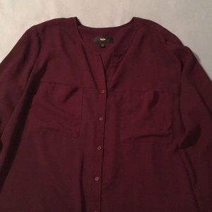 Long sleeve tunic button blouse